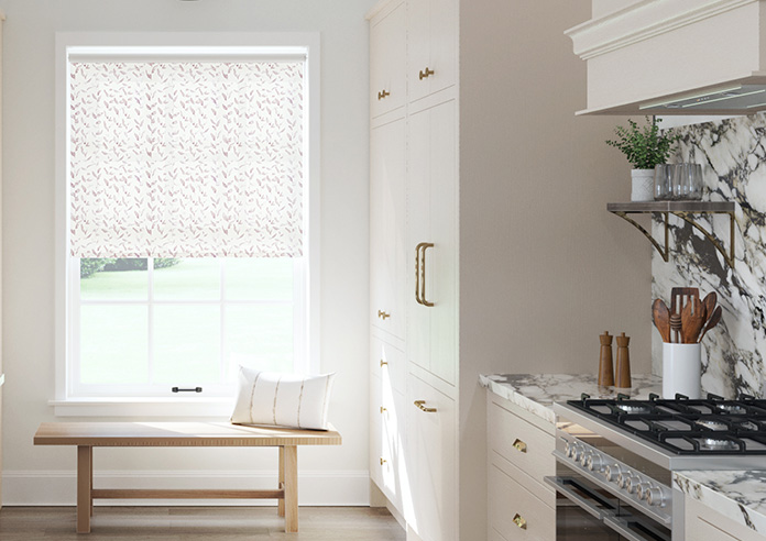 Watercolour Leaves, Soft Pink - Twist&Fit Roller Blind - Image 3